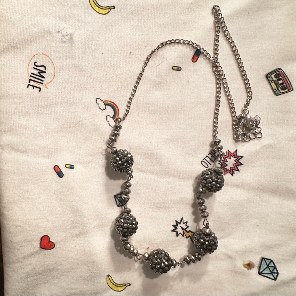 24” Studded Metal Beaded Chain Necklace, Pretty And Tough